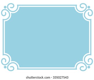 Blue Border Frame Deco Vector Label Stock Vector (Royalty Free ...