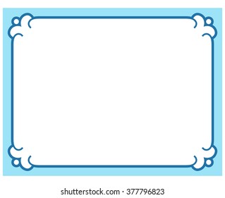 Blue Border Frame Deco Vector Label Stock Vector (Royalty Free ...