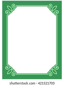 Blue border frame deco vector label simple line corner