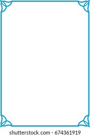 Blue border frame vector vintage