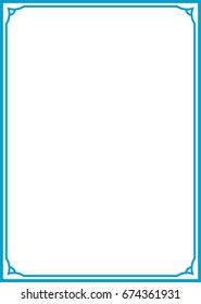 Blue border frame vector vintage