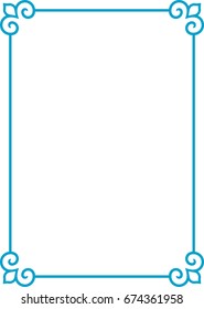Blue border frame vector vintage