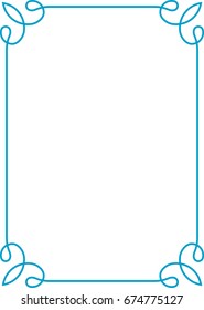 Blue border frame vector vintage
