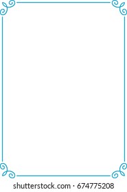 Blue border frame vector vintage