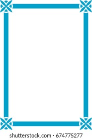 Blue border frame vector vintage