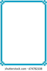 Blue border frame vector vintage