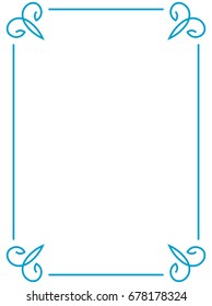 Blue border frame vector vintage