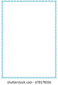 Blue border frame vector vintage