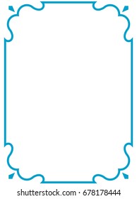 Blue Border Frame Vector Vintage Stock Vector (Royalty Free) 678178444 ...