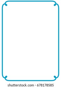 Blue border frame vector vintage