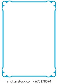Blue border frame vector vintage