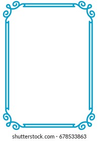 Blue Border Frame Vector Vintage Stock Vector (Royalty Free) 678533863 ...