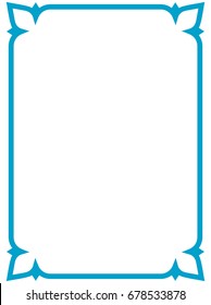 Blue border frame vector vintage