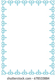 Blue border frame vector vintage