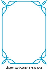 Blue border frame vector vintage