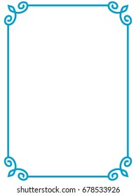 Blue border frame vector vintage