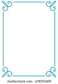 Blue border frame vector vintage