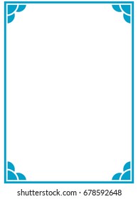 Blue border frame vector vintage