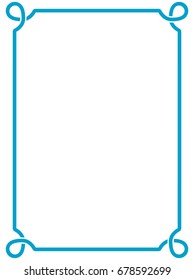 Blue border frame vector vintage