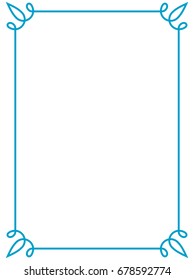 Blue Border Frame Vector Vintage Stock Vector (Royalty Free) 678592774 ...