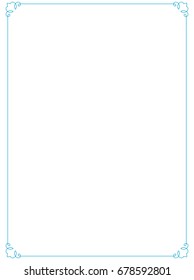 Blue border frame vector vintage