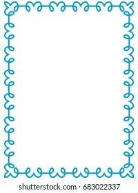 Blue border frame vector vintage