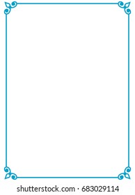 Blue border frame vector vintage