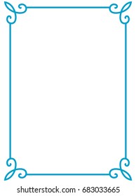 Blue Border Frame Vector Vintage Stock Vector (royalty Free) 678533863