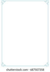 Blue border frame vector vintage