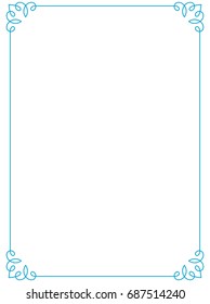Blue border frame vector vintage