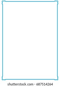 Blue border frame vector vintage