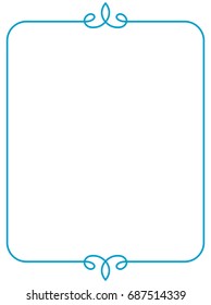 Blue border frame vector vintage
