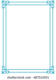 Blue border frame vector vintage