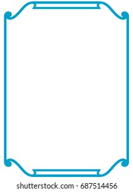 Blue border frame vector vintage