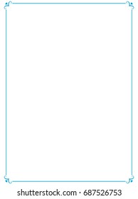 Blue border frame vector vintage
