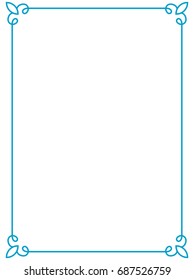 Blue border frame vector vintage