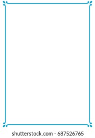 Blue border frame vector vintage