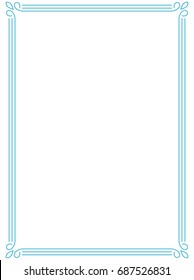 Blue border frame vector vintage