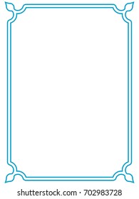 Blue border frame vector vintage