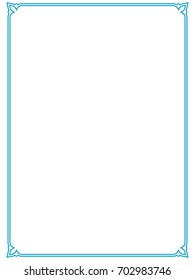 Blue border frame vector vintage