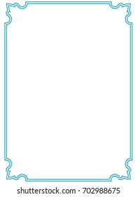 Blue border frame vector vintage
