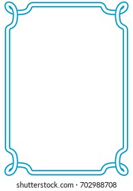 Blue border frame vector vintage