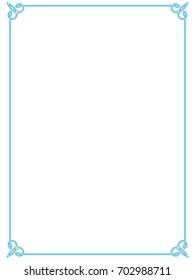 Blue border frame vector vintage