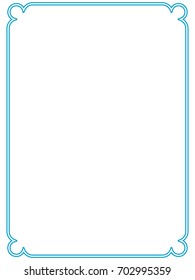 Blue border frame vector vintage