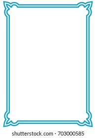 Blue border frame vector vintage