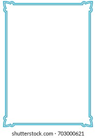 Blue border frame vector vintage