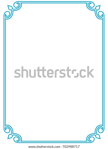 Blue Border Frame Vector Vintage Stock Vector Royalty Free 702988717
