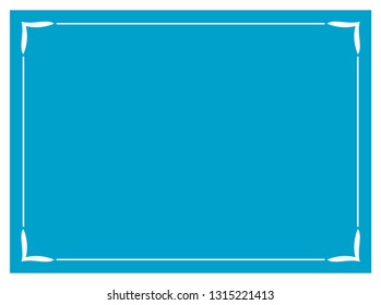 Blue border frame vintage vector background ready to cut
