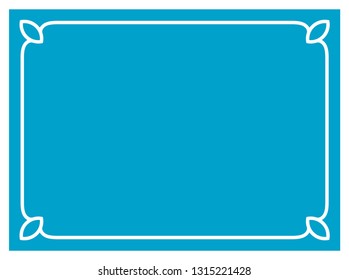 Blue border frame vintage vector background ready to cut