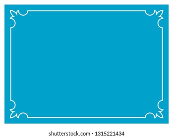 Blue border frame vintage vector background ready to cut